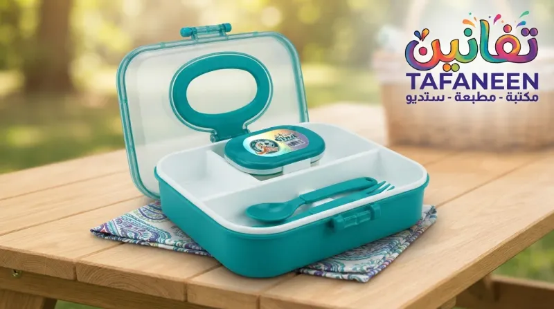 SINA HOME King 2-Layer Partitioned Lunch Box with Handle (Includes Spoon & Fork)