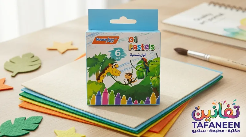 علبة الوان شمع MOUSEBOY OIL PASTELS 6لون /3006 - MK694-2