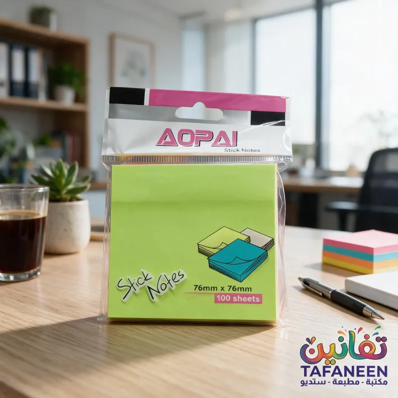 AOPAI Plain Sticky Notes 76x76 mm (Model B3-1) - 100 Sheets (5 Colors)
