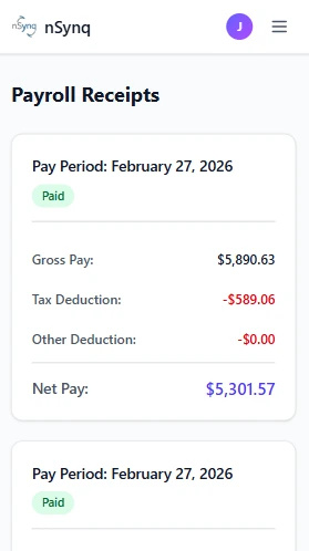 Payslip access preview