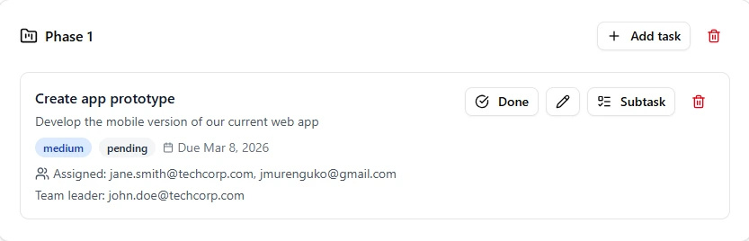 Task management preview