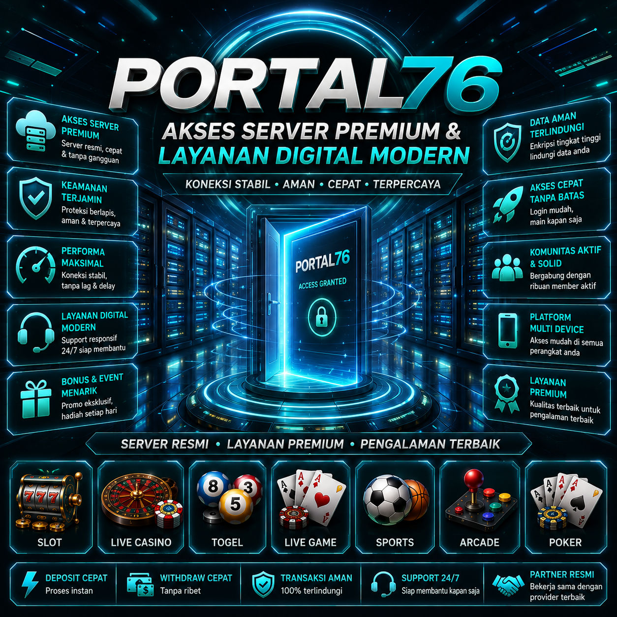 PORTAL76 : Akses Server Premium & Layanan Digital Modern