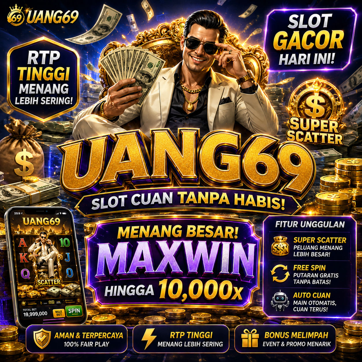 UANG69 ⚡ Situs Slot Gacor & Deposit 1000 Tanpa Potongan