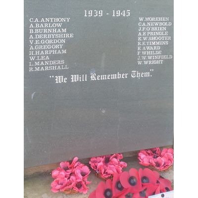 Jacksdale & Westwood - World War Two Names