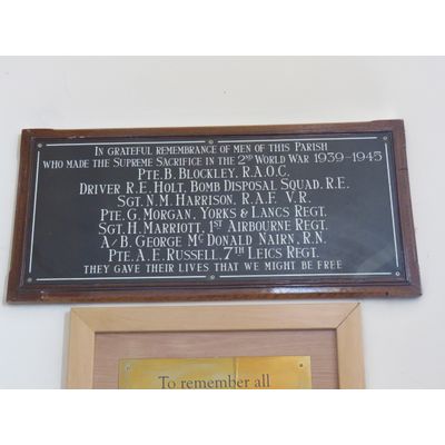 Colwick St John the Baptist WW2 Memorial