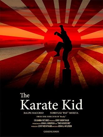 Pôster fictício do filme The Karate Kid criado no Illustrator e finalizado no Photoshop