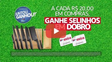 Animação da cartela Juntou Ganhou para o cliente Extra.