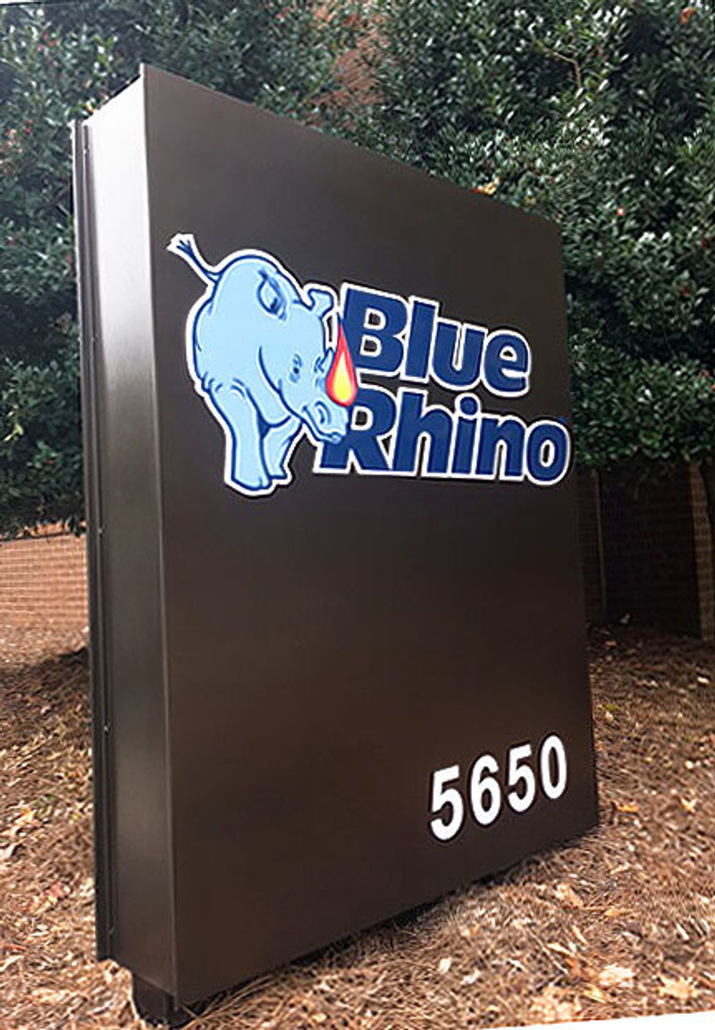 Signify Exterior Cabinet Sign done for Blue Rhino in Winston-Salem.