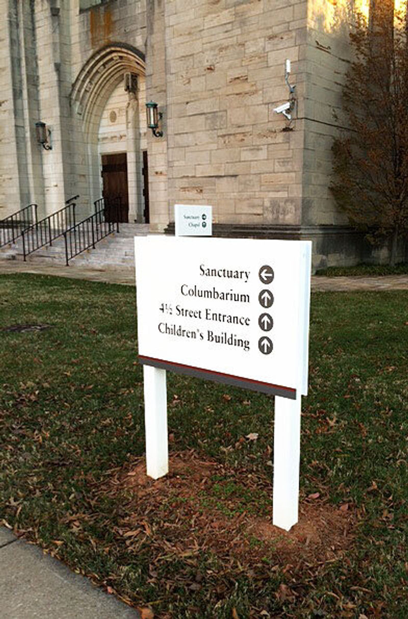 Signify double post panel sign done for Centenary United Methodist Church in Winston-Salem.