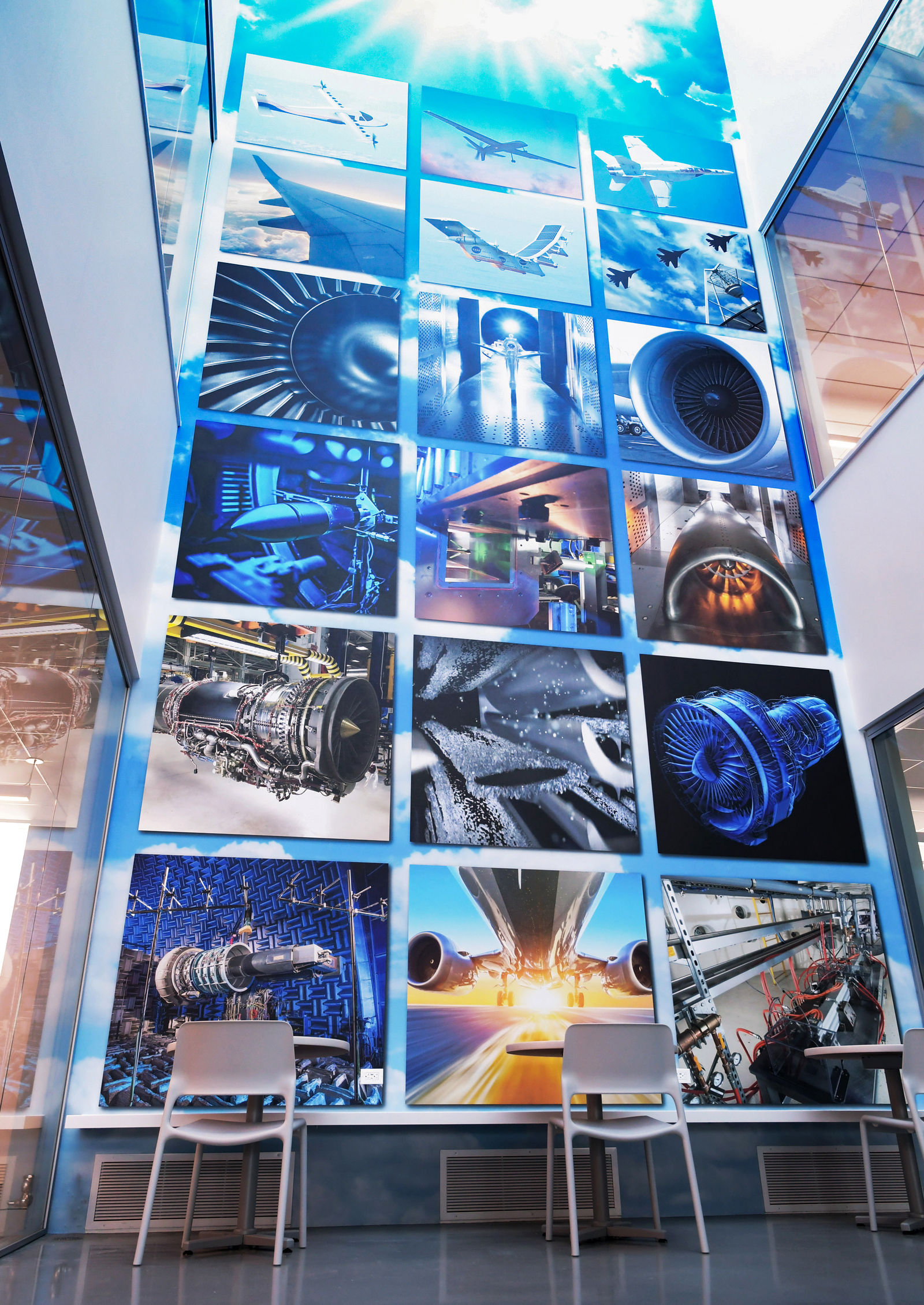 Environmental graphics installation at architectural scale