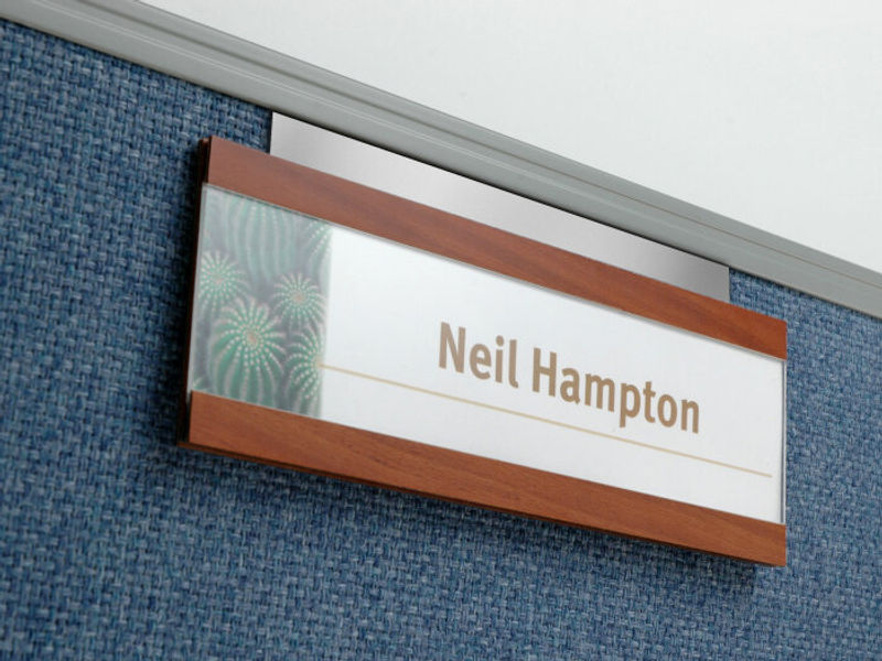 Premium Aluminium Desk Name Plate with changeable nameplate