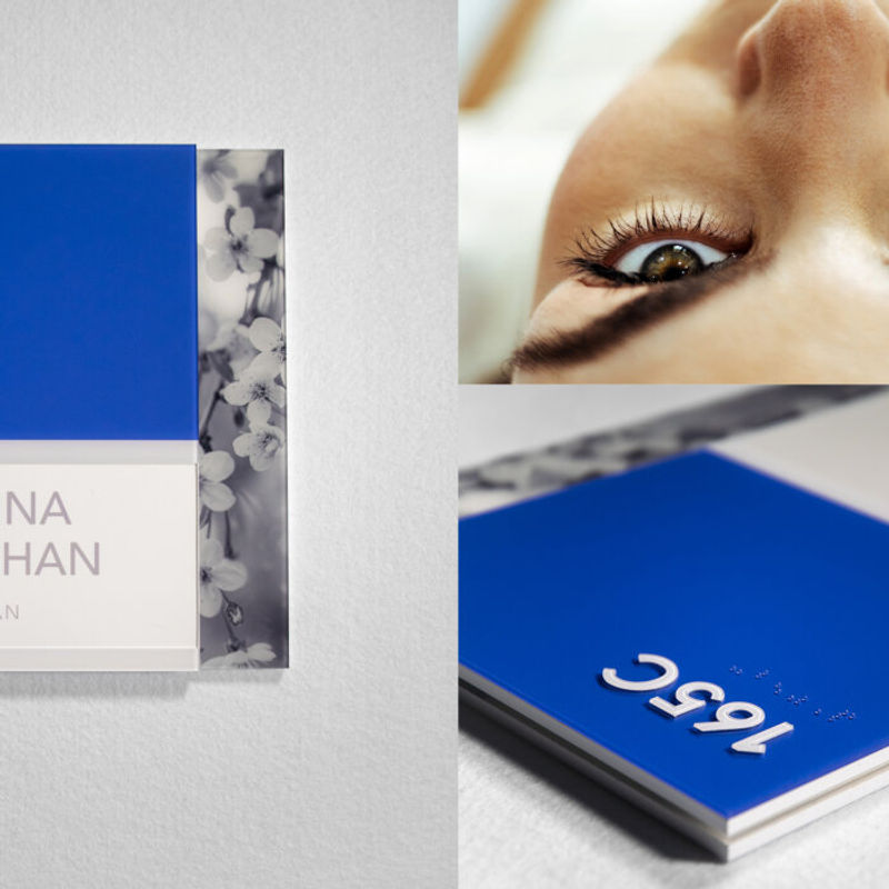Fusion interior room ID signage with custom printed backer