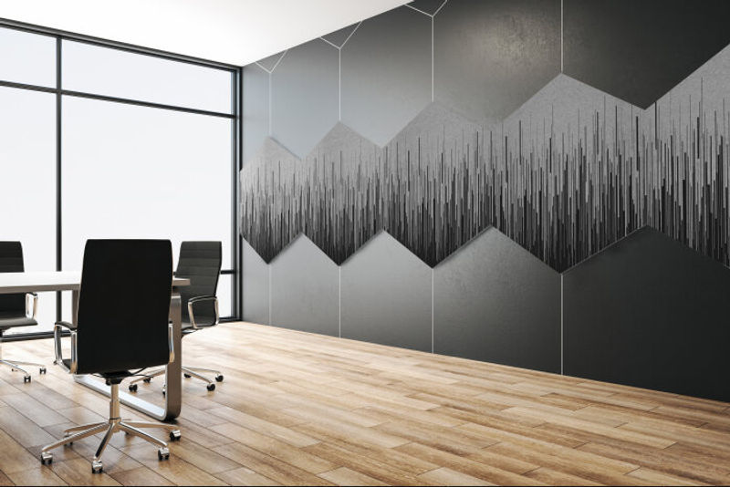 Oomph acoustic wall panel with print pattern