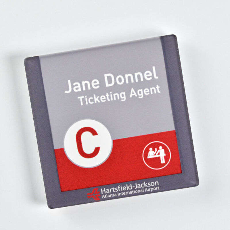 Direct Print Workstation Nameplate with Updatable Paper Insert