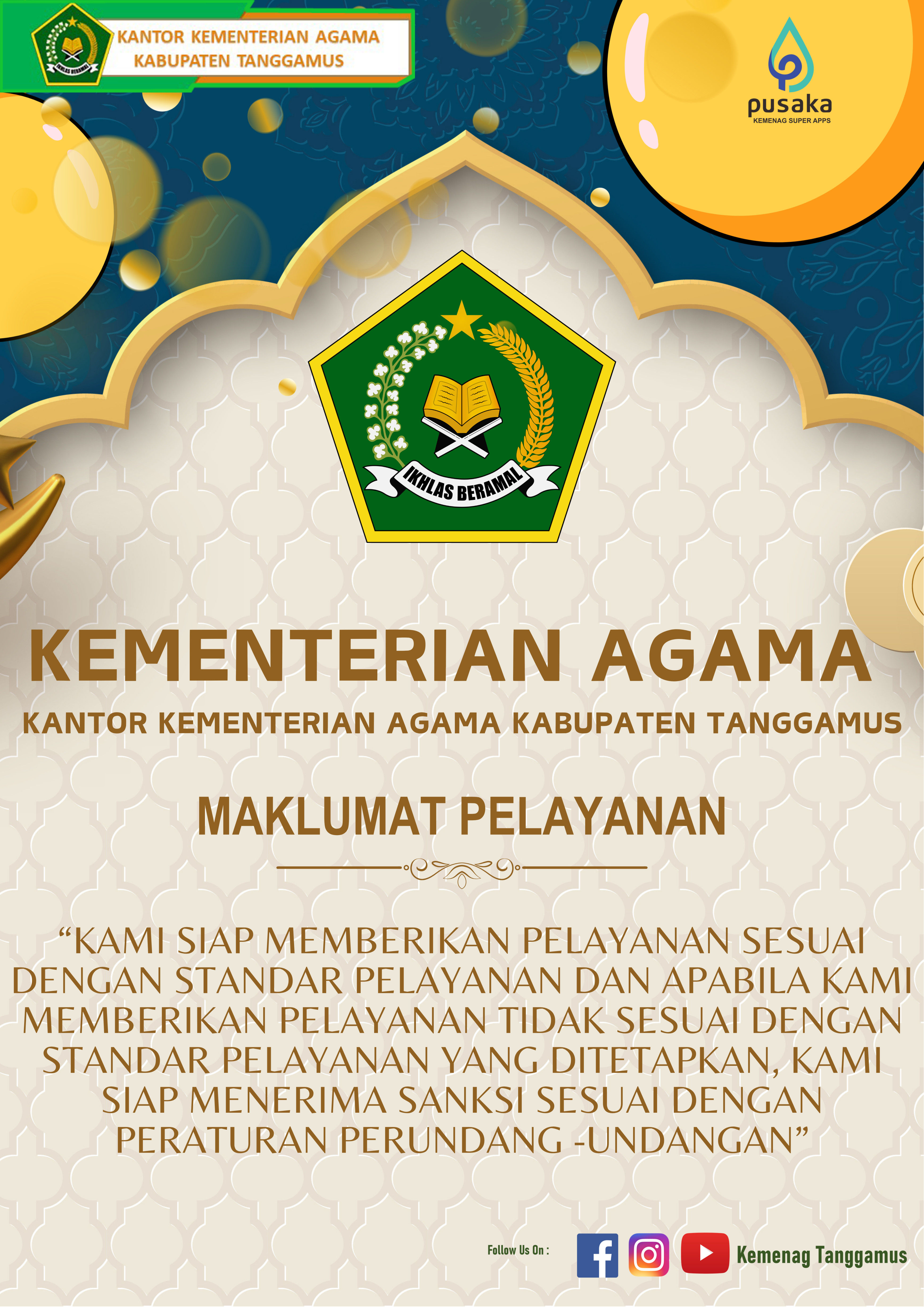 Maklumat Pelayanan Kemenag Tanggamus