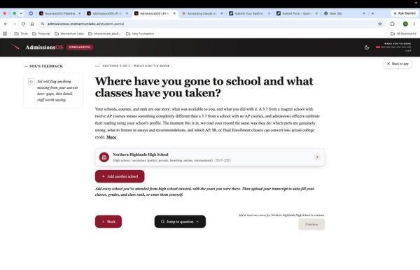 Screenshot of AdmissionsOS