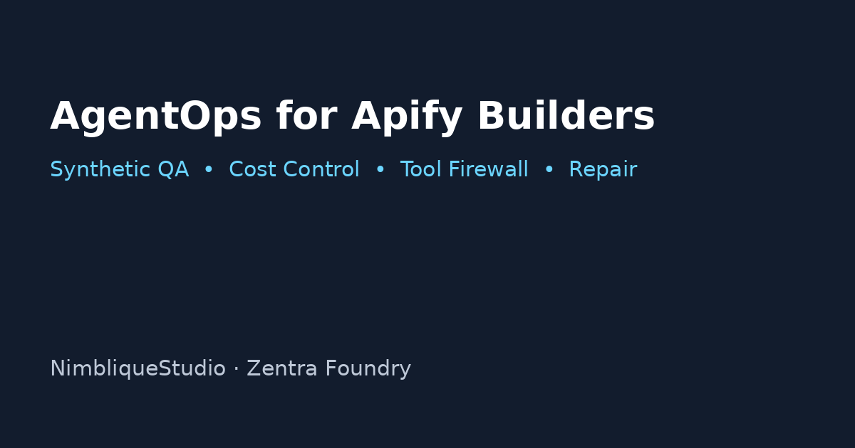 Screenshot of AgentOps Bundle for Apify Builders
