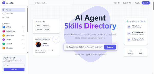 Screenshot of AI Agent Skills
