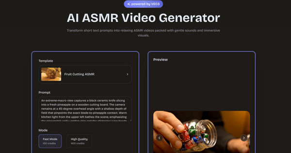 Screenshot of AI ASMR