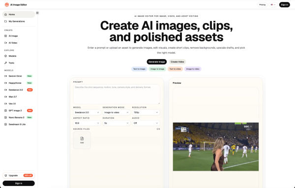 Screenshot of AI Image Editor