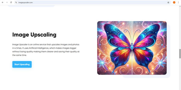 Screenshot of AI Image Upscaler