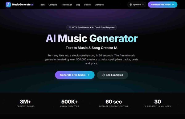 Screenshot of AI Music Generator