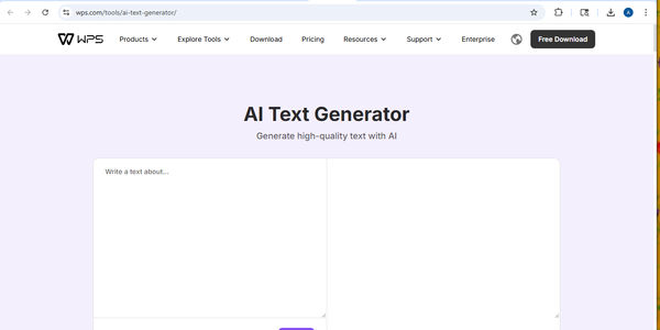 Screenshot of AI Text Generator
