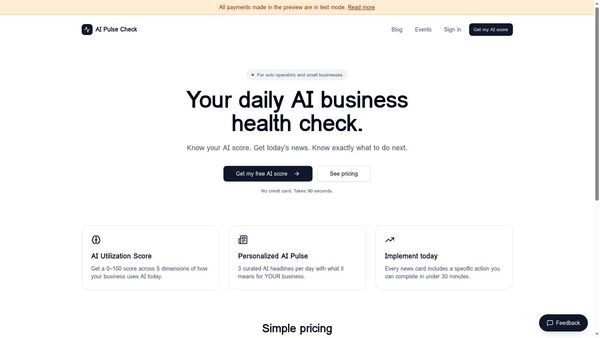 Screenshot of aipulsecheck.io