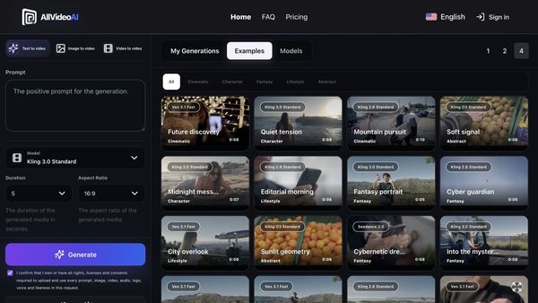 Screenshot of AllVideoAI