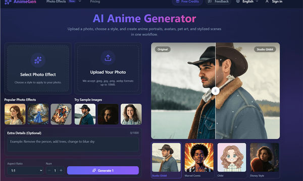 Screenshot of AnimeGen.ai