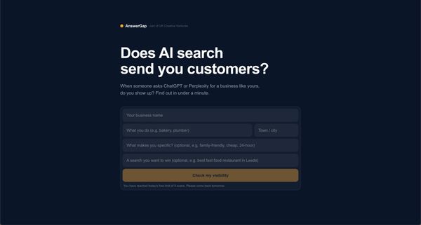 Screenshot of AnswerGapAI