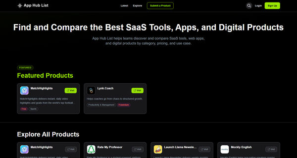 Screenshot of App Hub List