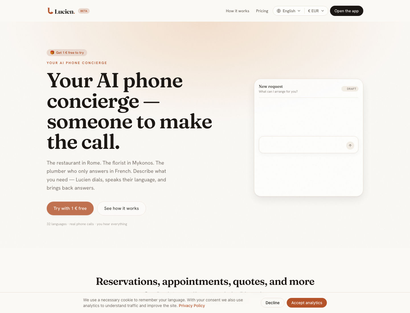Screenshot of AskLucien