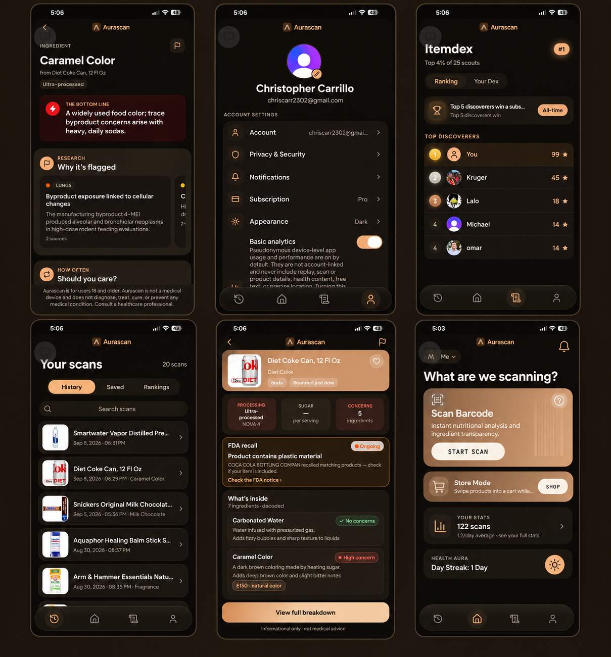 Screenshot of Aurascan.app