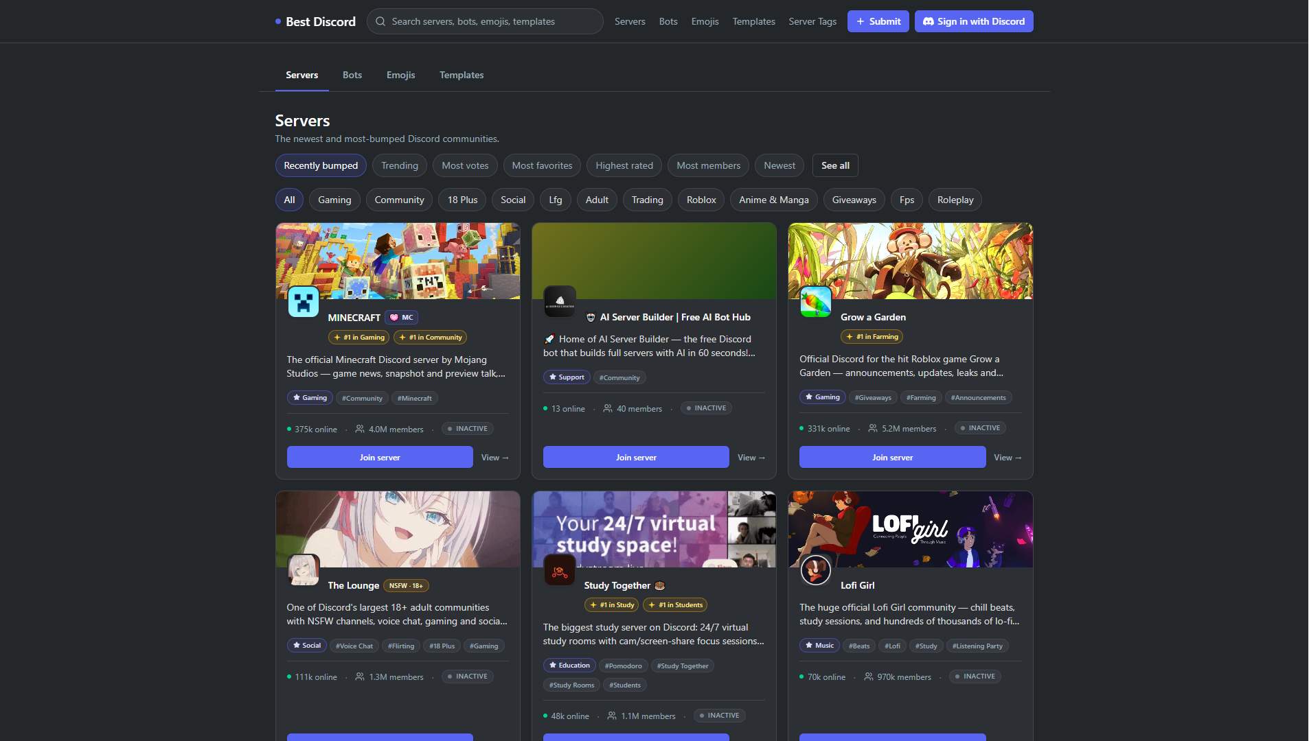 Screenshot of Best Discord