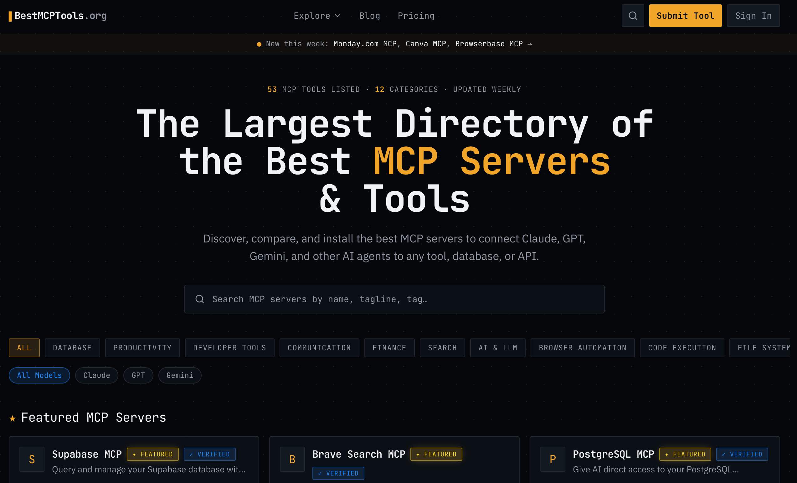 Screenshot of BestMCPTools