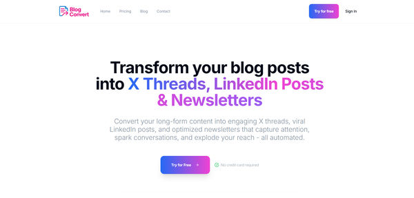 Screenshot of BlogConvert