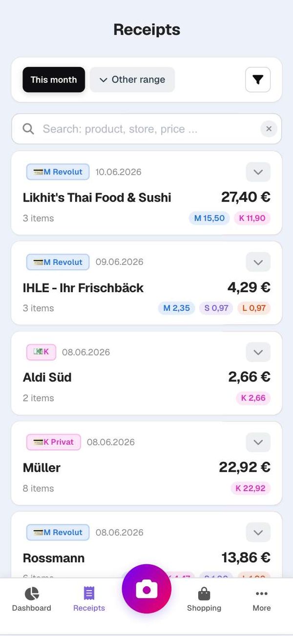 Screenshot of BonSplit
