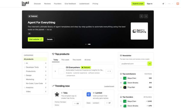 Screenshot of Buildlist