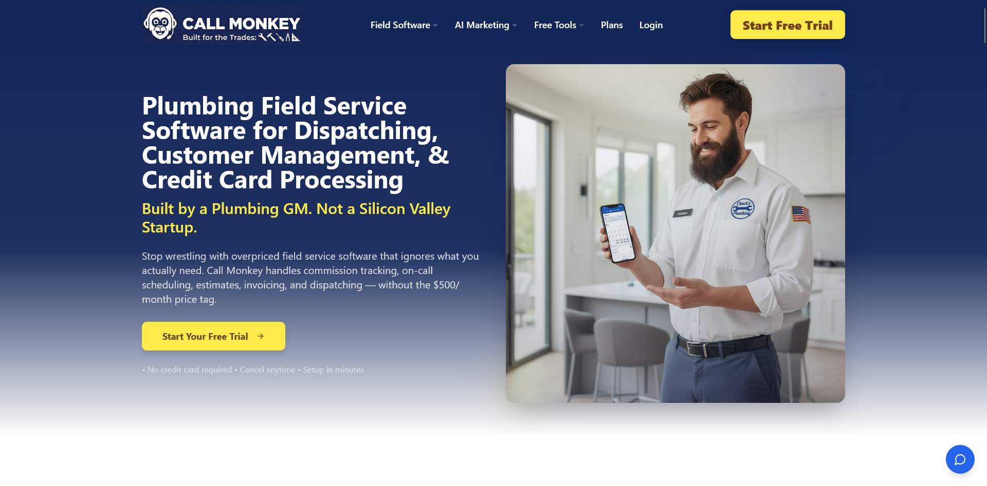 Screenshot of Call Monkey Home Service Software
