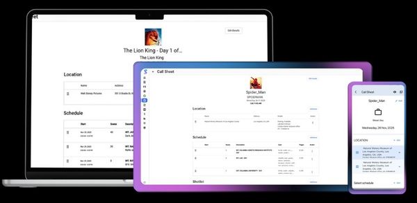Screenshot of Call Sheet Software & Smart Call Sheet Generator | Studiovity
