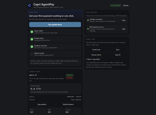 Screenshot of Capri Ai Agentpay
