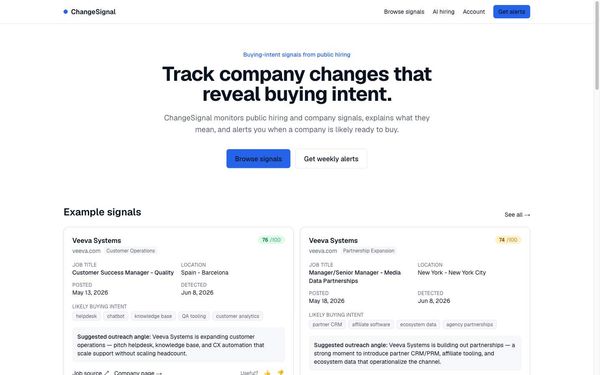 Screenshot of ChangeSignal