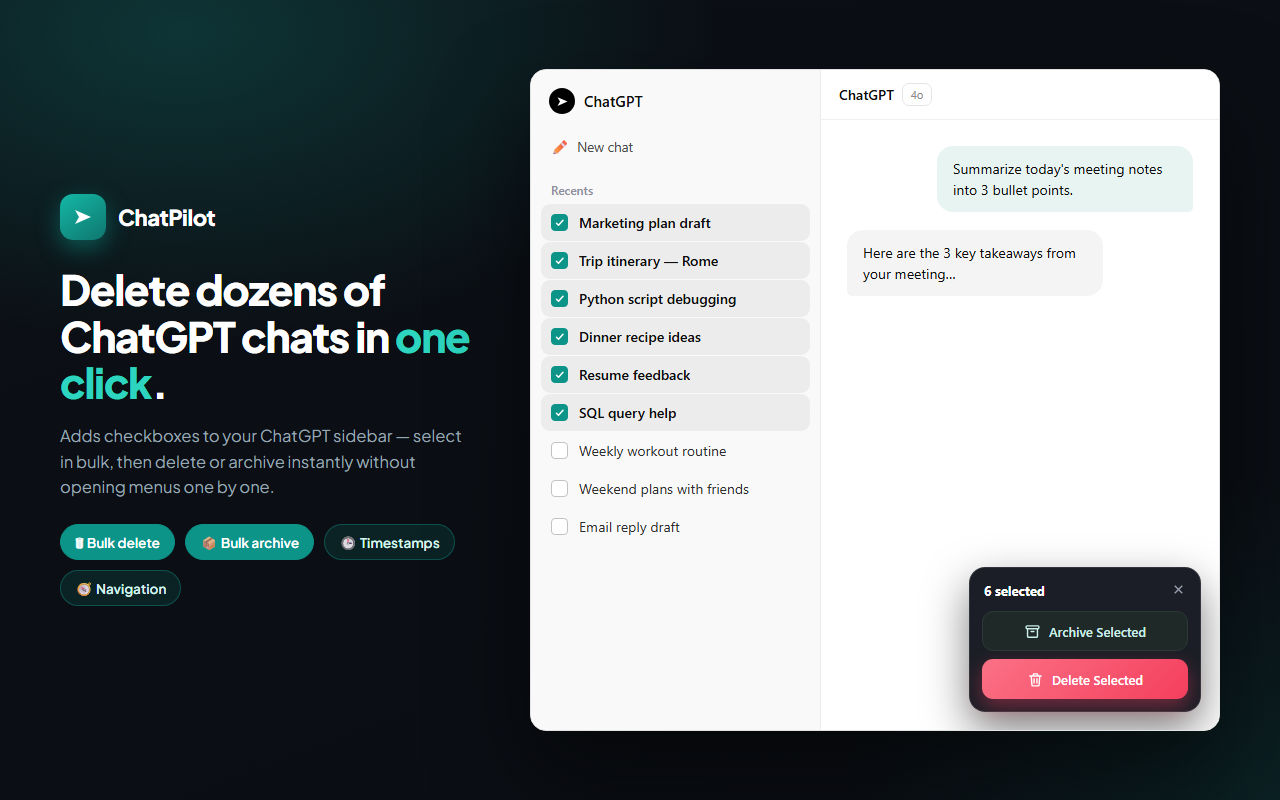 Screenshot of ChatPilot