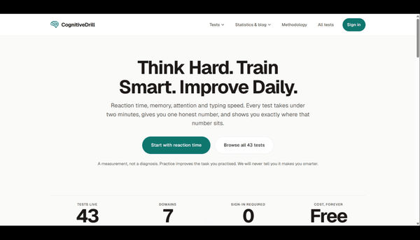 Screenshot of CognitiveDrill