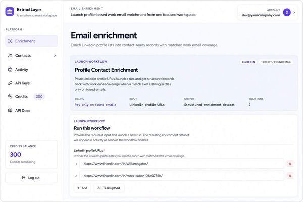 Screenshot of ContactLayer.io