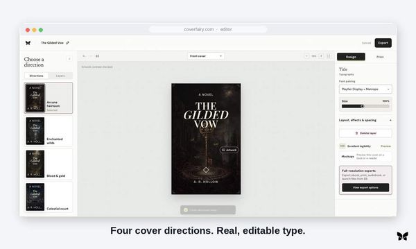 Screenshot of Coverfairy