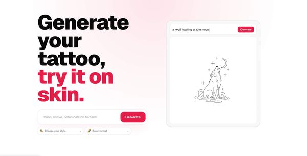 Screenshot of CustomTattoo AI