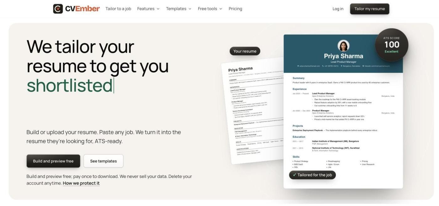 Screenshot of CVEmber