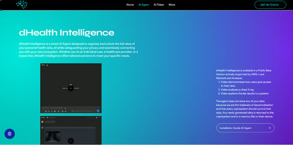 Screenshot of dHealth Intelligence